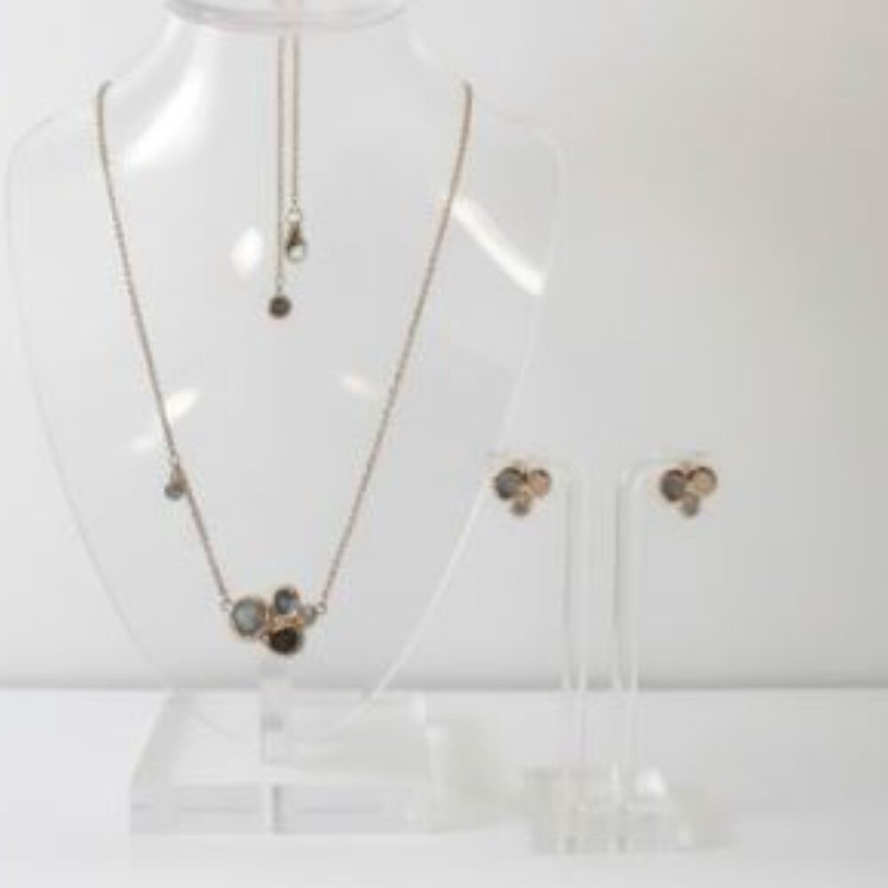 Banana Republic Blue City Pendant Necklace and Cluster Earrings NWT $62 NWT $45